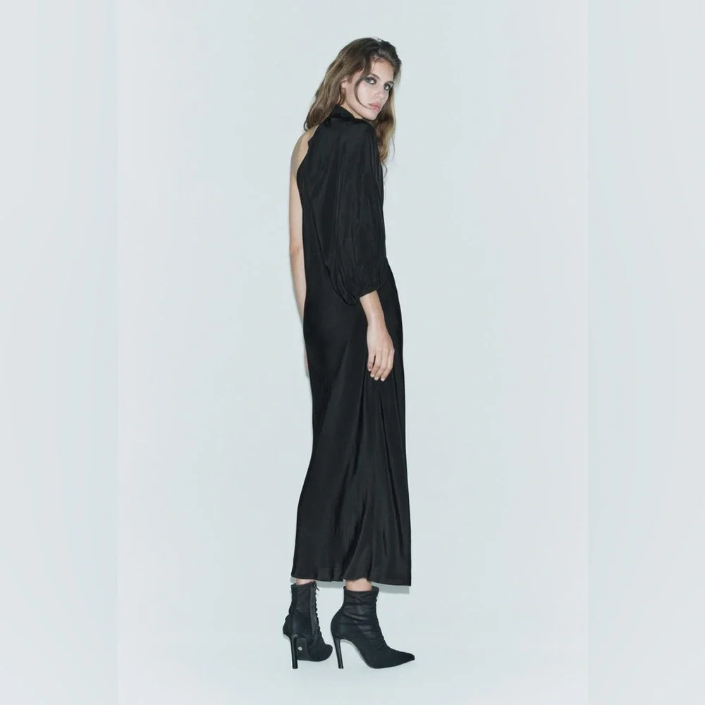 ZARA STUDIO One Shoulder Limited Edition MIDI Dress XS TAGS ATTACHED COCKTAIL - Picture 8 of 15